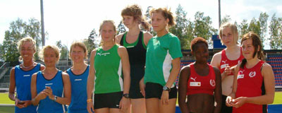 Stafett-DM 2008, Kvinnor 3x1500m. 1a Oskarshamn, 2a Glasrikets RC, 3a Högby IF.